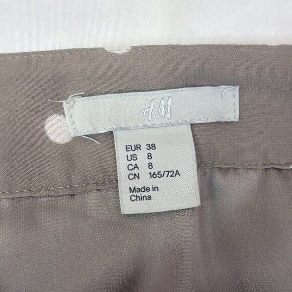 H&M warm gray sheer polka dot a-line skirt size US 8 - Picture 5 of 10